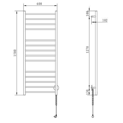 Radiator portprosop electric 130W Sapho Redondo 60 x 150
