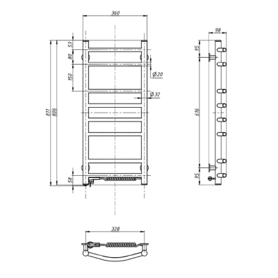 Radiator port-prosop electric 107 W Aqualine alb