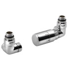 Robineti tur retur radiator calorifer Sapho Corner cromati cu termostat, v. dreapta