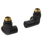 Set robineti radiator calorifer Sapho Corner negru mat, dreapta