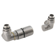 Robineti radiator calorifer otel inox Sapho Corner cu termostat, v. stanga