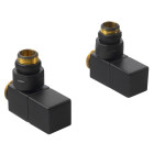 Robineti negri cubici radiator calorifer Sapho Cube, tur retur