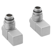 Robineti cubici argintii radiator calorifer Sapho Cube, tur retur