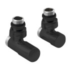 Set robineti radiator Sapho Compact negru mat