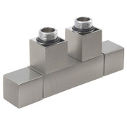 Robinet radiator otel inox periat Sapho Cube Twin, tur-retur