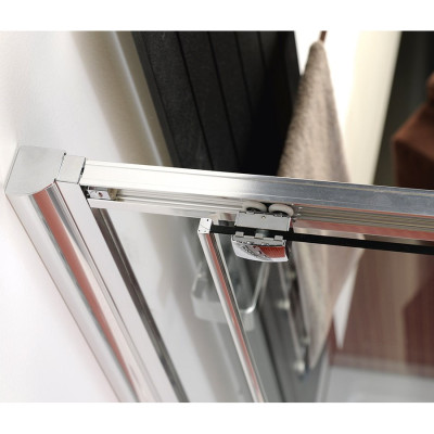 Cabina dus usi culisante patrata Polysan Lucis 90x90