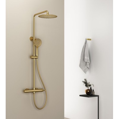 Set dus auriu mat cu baterie, dispersor fix si mobil SAPHO Iconic