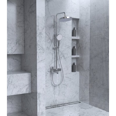 Coloana set dus cu baterie mixta pipa pliabila, dispersor fix si mobil SAPHO