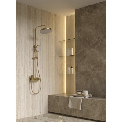 Coloana set dus auriu cu baterie pipa pivotanta, dispersor fix si mobil SAPHO