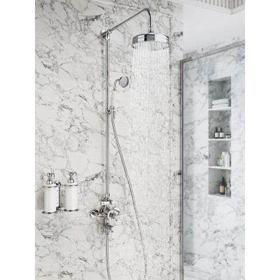 Set dus coloana Retro cromat cu baterie si dispersoare SAPHO