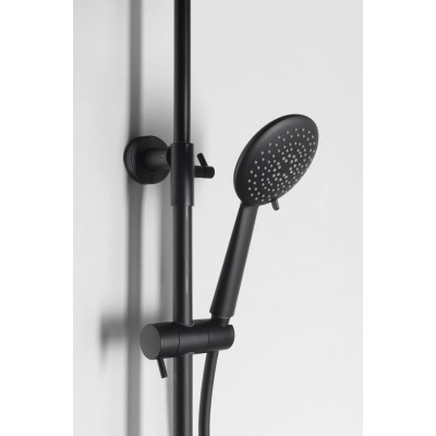 Set dus coloana negru cu baterie termostatica stil industrial SAPHO Solaris