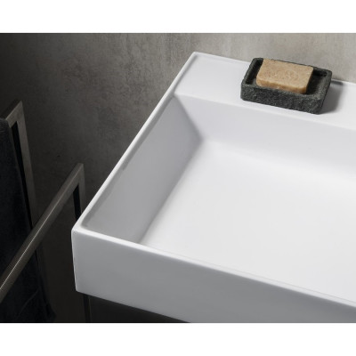 Lavoar dublu marmura compozit Godiva 96x44 pentru baterie perete
