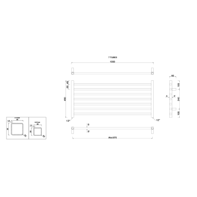 Radiator calorifer portprosop tip scara cromat 100 x 45 cm SAPHO Metro Wide