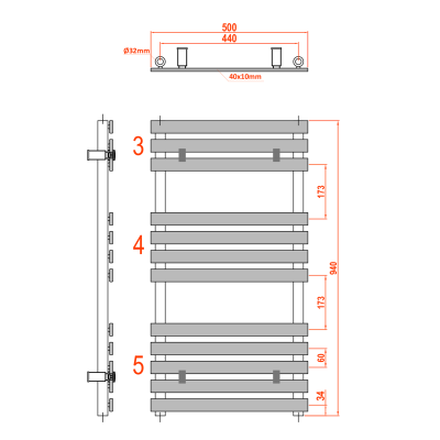 Radiator baie portprosop tip scara alb 50 x 94 cm SAPHO Jalousi