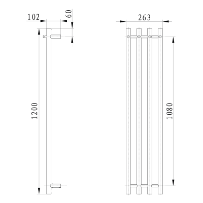 Radiator portprosop electric 85W negru Sapho Papinado 26.3 x 120