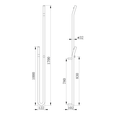 Radiator portprosop electric Design 45W cromat Sapho Duopasso 12.2 x 170