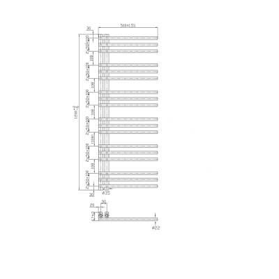 Radiator calorifer portprosop elementi laterali 50 x 120 cm negru Unixa Tubera