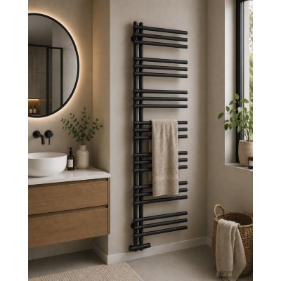 Radiator calorifer portprosop elementi laterali 50 x 140 cm negru Unixa Tubera