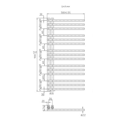 Radiator calorifer portprosop elementi laterali 50 x 90 cm alb Unixa Tubera