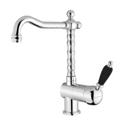 Baterie chiuveta bucatarie Sapho Kirke Retro maneta ceramica neagra