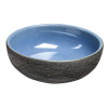 Lavoar rotund pe blat albastru - gri 41 x 15 cm gravat handmade Cheville