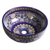 Lavoar baie violet pictat in tema florala rotund 41 cm Stilia