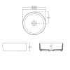 Lavoar rotund pe blat margini subtiri Isvea Infinity 36x14 cm
