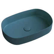 Lavoar oval verde petrol pe blat 55 x 36 cm Isvea Infinity