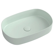 Lavoar baie oval verde pe blat Isvea Infinity 55 x 36 cm