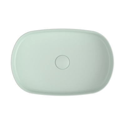 Lavoar baie oval verde pe blat Isvea Infinity 55 x 36 cm