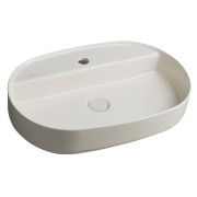 Lavoar oval ivoriu pe blat Isvea Infinity 60 x 40 cm cu orificiu baterie