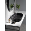 Lavoar oval pe blat negru mat cu orificiu baterie Isvea Infinity 60 x 40 cm