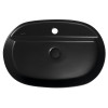 Lavoar oval pe blat negru mat cu orificiu baterie Isvea Infinity 60 x 40 cm