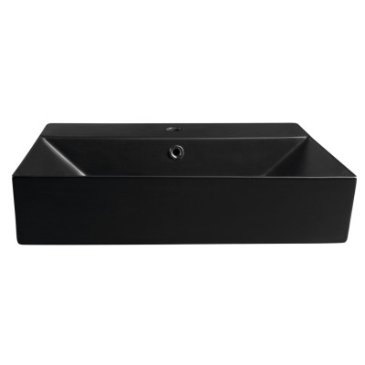 Lavoar dreptunghiular pe blat negru 60x42, margini slim, Isvea Sistema