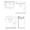 Lavoar dreptunghiular pe blat negru 60x42, margini slim, Isvea Sistema