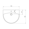 Lavoar baie suspendat semirotund 54 x 45 cm Bruckner Spiral