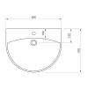 Lavoar baie suspendat semirotund 60 x 47 cm Bruckner Spiral