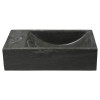 Lavoar dreptunghiular negru 40x22 piatra naturala BlokStone stanga