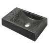 Lavoar dreptunghiular negru 40x22 piatra naturala BlokStone stanga