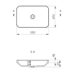 Lavoar semi-incastrabil dreptunghiular Sapho Astoria marmura compozit, 55x37