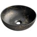 Lavoar baie rotund pe blat negru auriu aspect marmura portoro SAPHO Rondane