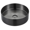 Lavoar otel inox gun metal rotund pe blat Sapho Aurum d 38 cm