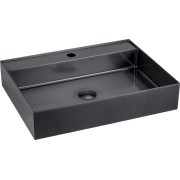 Lavoar otel inox gun metal dreptunghiular pe blat Sapho Aurum 55 x 42 cm