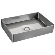 Lavoar otel inox dreptunghiular pe blat Sapho Aurum 50 x 35 cm