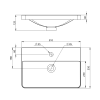 Lavoar baie marmura compozit pentru mobilier Aqualine Sen 51 x 35 cm