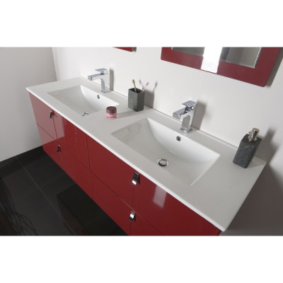 Lavoar baie dublu dreptunghiular 121.5 x 46 cm Sapho Slim