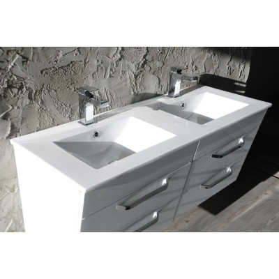 Lavoar baie dublu dreptunghiular 121.5 x 46 cm Sapho Slim