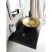 Lavoar sticla Murano negru-auriu pe blat, 40 cm