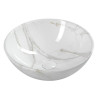 Lavoar baie rotund pe blat imitatie marmura alba Dalma Carrara 42 cm