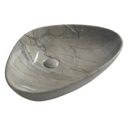 Lavoar baie triunghiular aspect marmura gri SAPHO Dalma